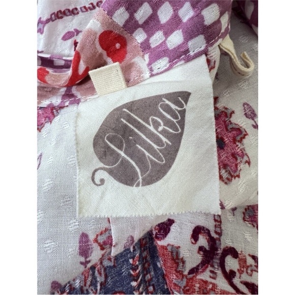 #67 Anthropologie Cream Kimono with Pink and Blue Floral Print - Picture 6 of 14